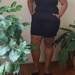 Plus size black shorts